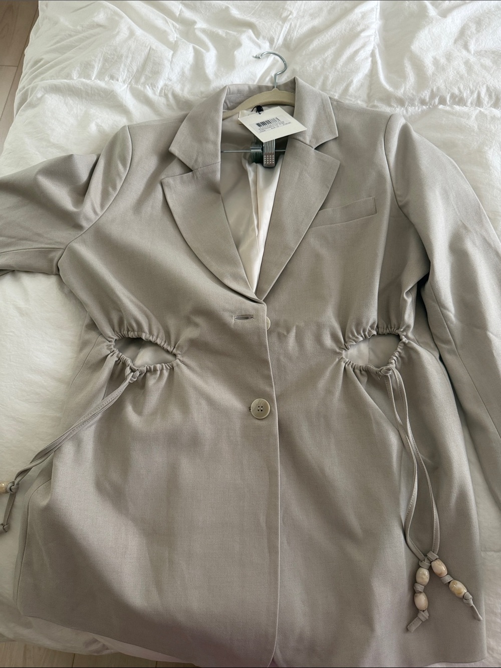 DISSH Light Taupe Drawstring Waist Blazer